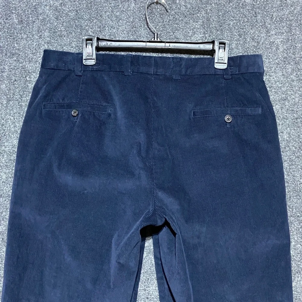 Brooks Brothers Clark Navy Blue Corduroy Pants Mens 36x30 Straight Leg Chinos